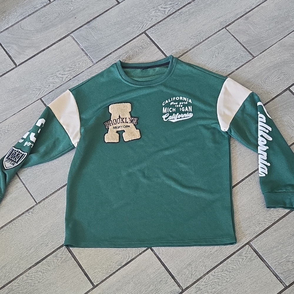 MANFINITY‎ Green Brooklyn California Michigan Graphic Sweatshirt XXL Mens